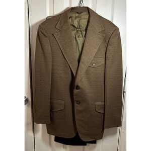Vtg Carolcrest Suit Mens Brown 2 Button Jacket And Polyester Suit Pants 70s/80s‎